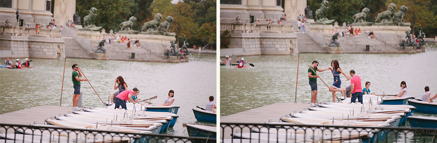 Preboda Parque El Retiro Madrid, fotoperiodismo de bodas, fotografo profesional, fotografia de novios, wedding photographers photography photographer, paseo en barcas, esession engagement session